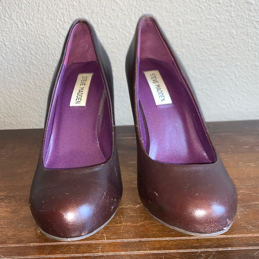 Dark Brown Steve Madden Almond Toe Heels *2 for $5* - Picture 3 of 8